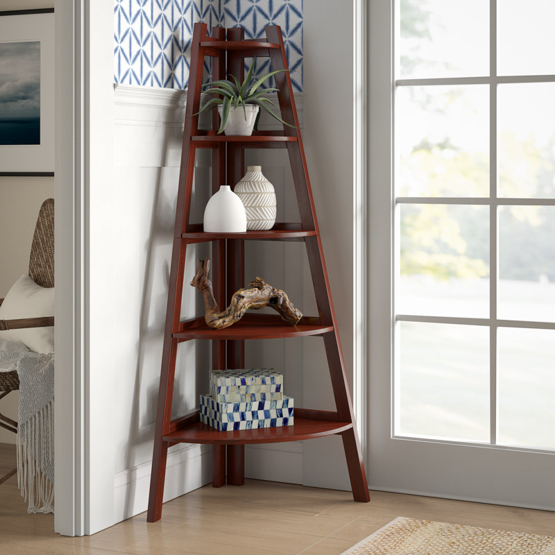 Beachcrest Home Pierview Corner Bookcase & Reviews Wayfair